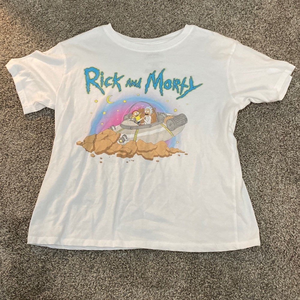 Juniors Rick and Morty White T-shirt, Large
